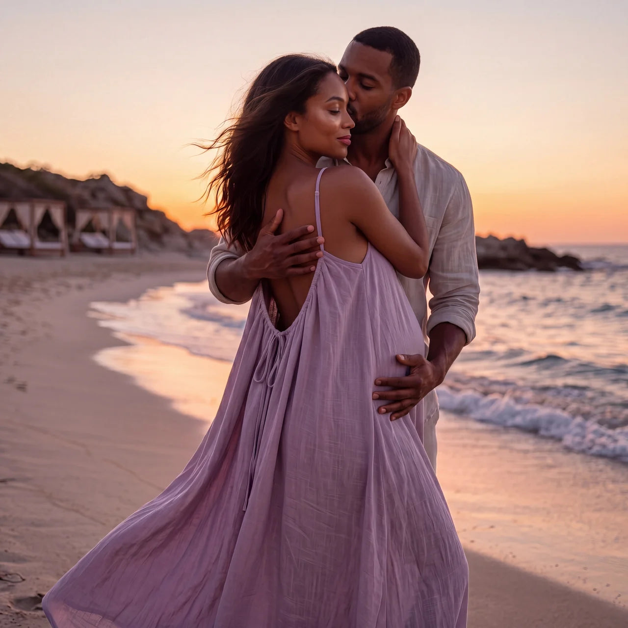Babymoon Open-Back Maxi Dress