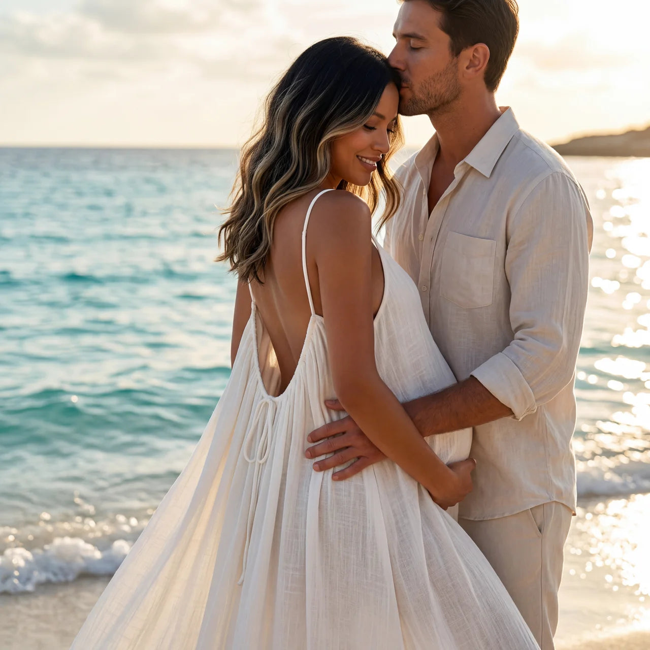 Babymoon Open-Back Maxi Dress